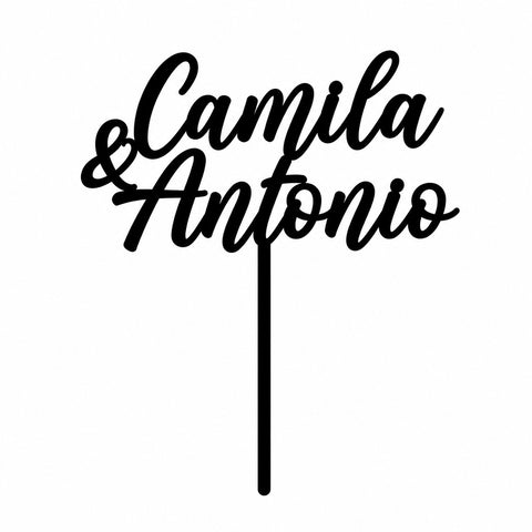 Topper Novios - Nombres Script Fluido