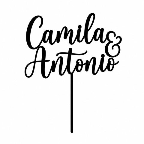 Topper Novios - Nombres Script Compacto